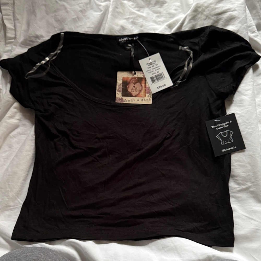 About A Girl Black Crop Top